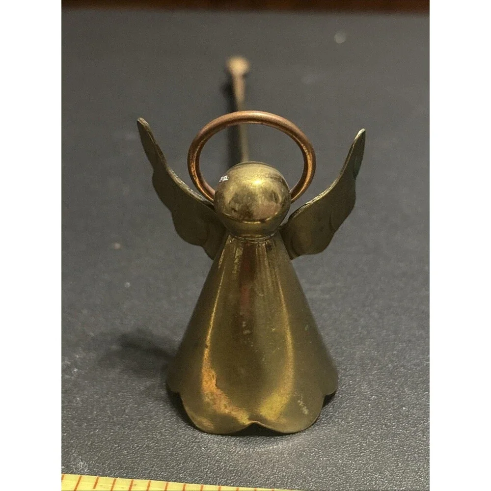 Angel Long Handle Candle Snuffer Brass  7” Mexico